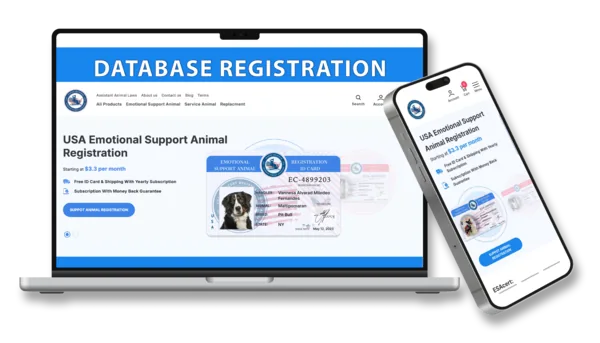 Emotional Support Animal Database registration ID card