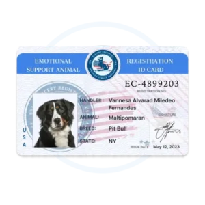 Emotional Animal Support registration ID card