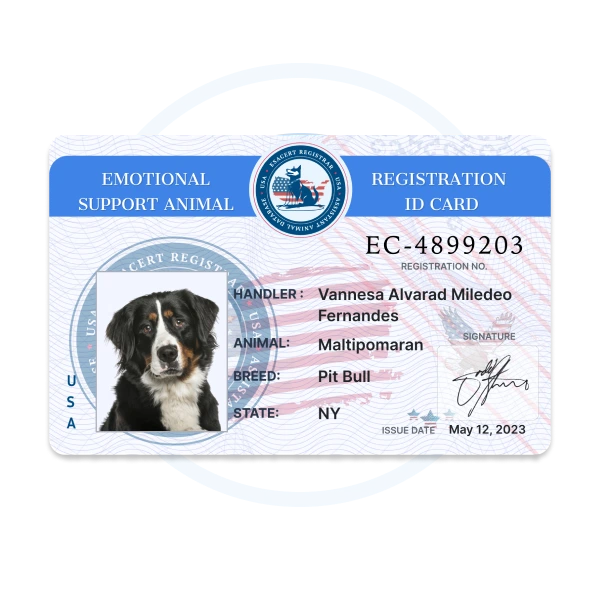 Physical Emotional Support Animal ID Card