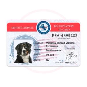 Physical Service Animal ID Card