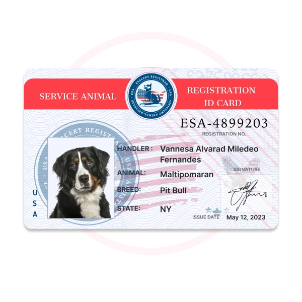 Physical Service Animal ID Card